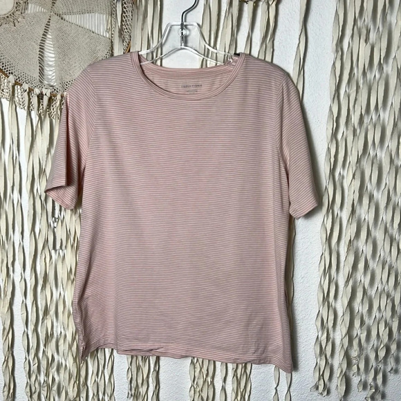 Eileen Fisher Blush Stripe Short Sleeve Tee Size XS - Picture 4 of 9